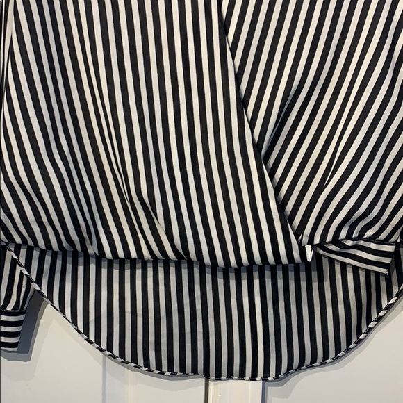 White and Black Stripe Blouse - Picture 2 of 4